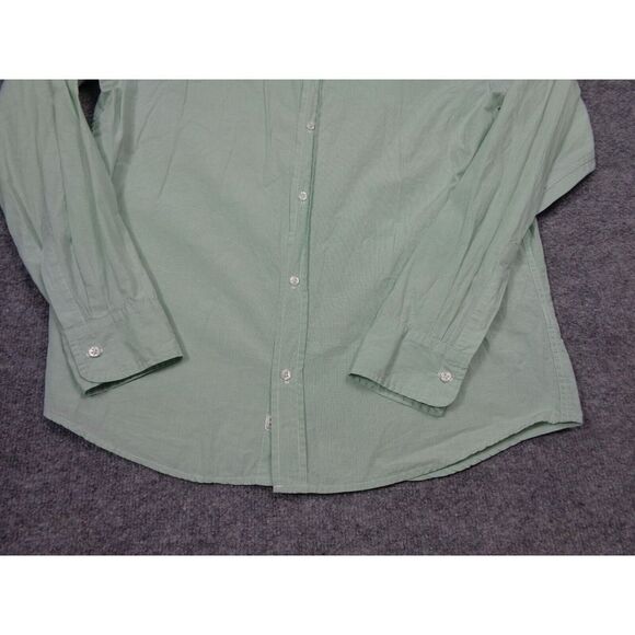 Frank & Eileen Shirt Mens L Green Paul Micro Plaid Long Sleeve 100% Cotton - Picture 2 of 11